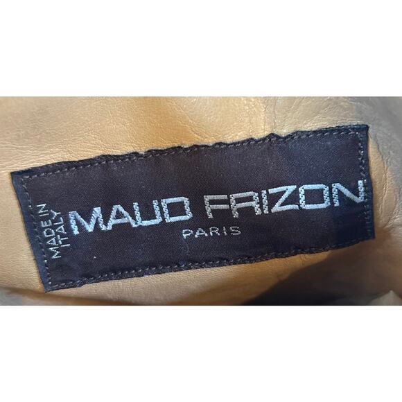 VTG Maud Frizon 70’s or 80’s Suede Boots 1.5” Heel Beige Green French Designer - Picture 12 of 16